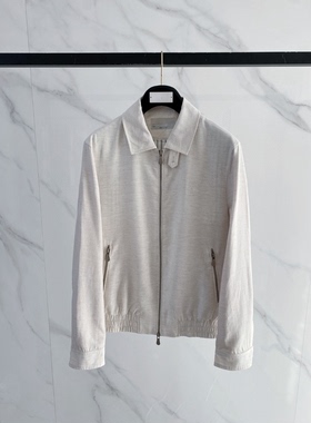 意式轻奢老钱风男装2026春季新款翻领简约百搭双拉链休闲夹克外套