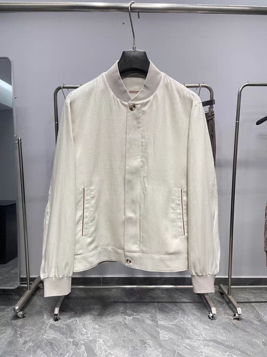 意式老钱风ZZ轻奢男装26春款亚麻天丝棒球领商务无logo夹克外套