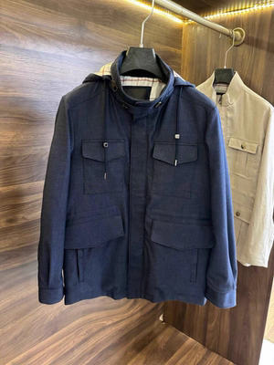 20680 老钱风秋冬新款旅行者羊毛混纺商务休闲简约连帽夹克外套男