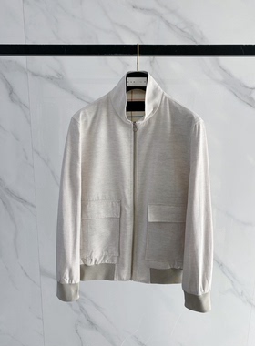 意式老钱风男装26早春新款欧美轻奢透气时尚休闲小立领夹克外套