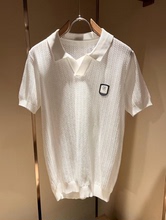 意大利BC夏季新款休闲小V领针织衫男士翻领polo衫纯色短袖T恤衫薄