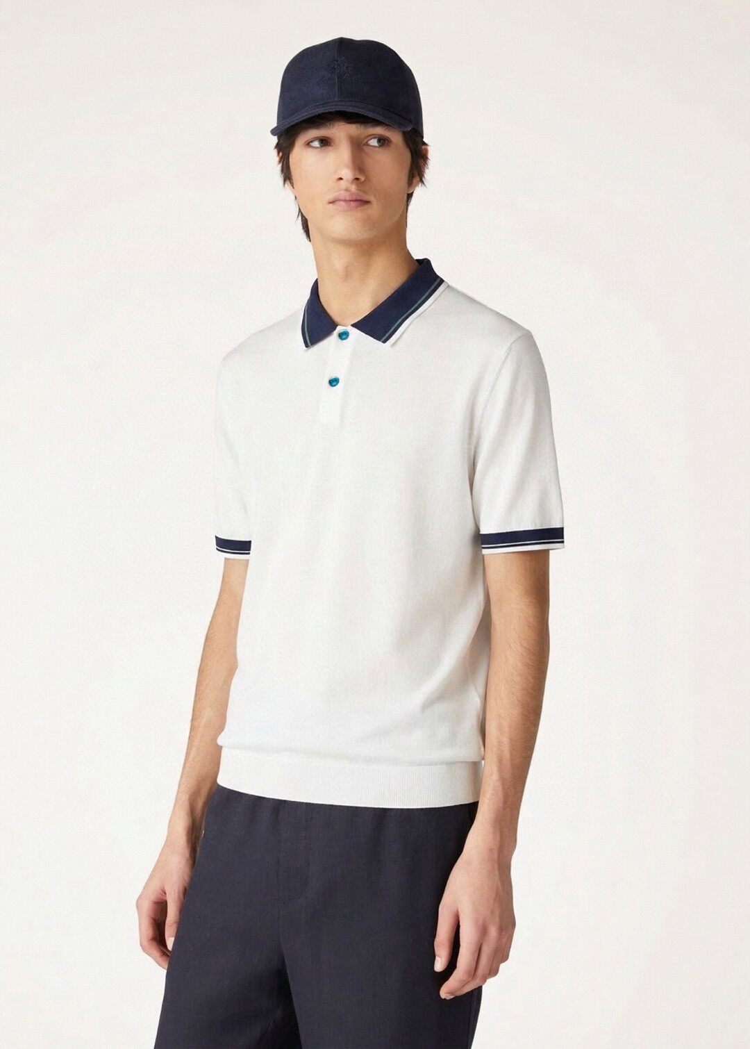 意式老钱风男装春夏新款时尚商务休闲撞色翻领短袖男士针织POLO衫