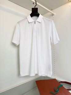 意式老钱风轻奢男装26夏季翻领短袖马球衫时尚休闲半拉链polo衫