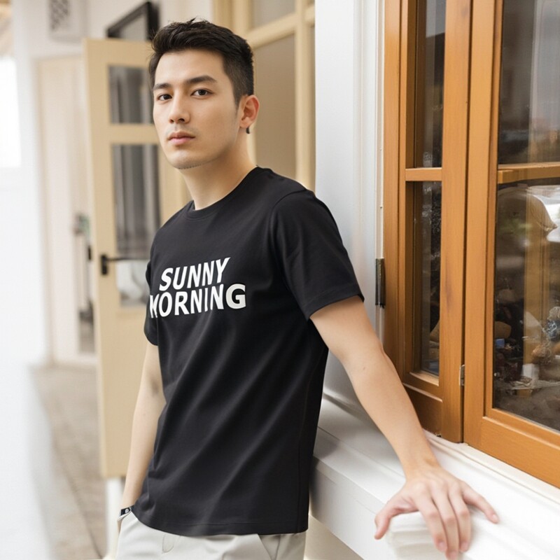 男士正肩重磅短袖t恤青少年夏季潮流字母印花宽松大码男装圆领t恤