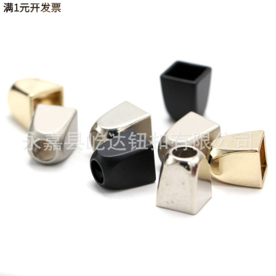 8x9.8/10x12mm锌合金吊钟穿绳扣大小孔方形金属绳尾扣调节钮扣