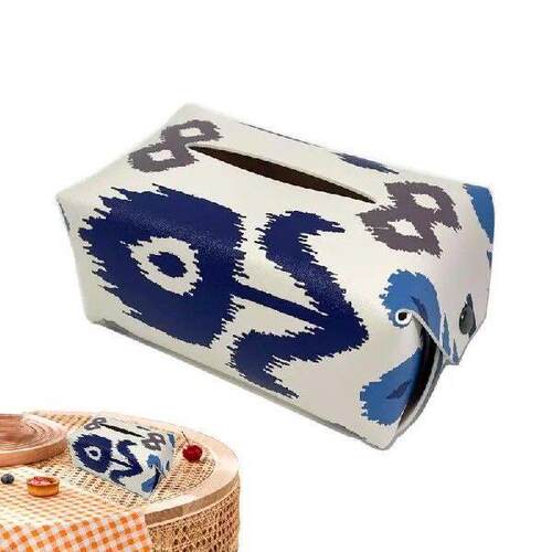 Bohemian Tissue Box Cover PU Leather Rectangular Bohemian
