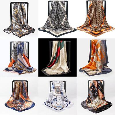 90-square-meter silk scarf for women faux silk90方巾女彷真丝