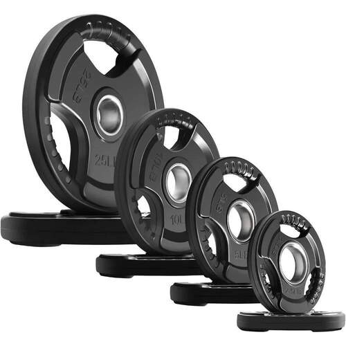 Olympic Rubber Grip Plates for Barbell, 2-Inch Weight Plates