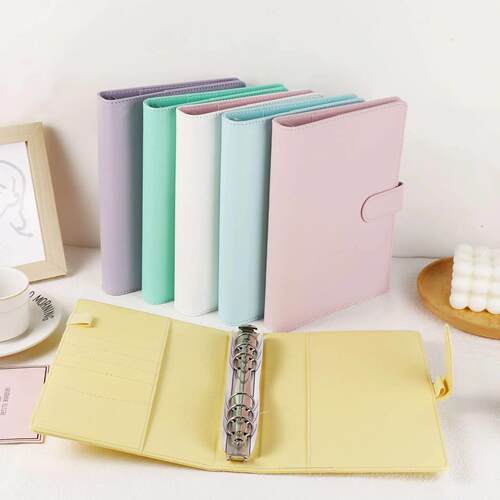 A5 Macaroon Color PU Leather DIY Binder Photocards Collect B