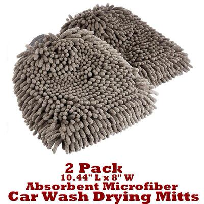 Absorbent Microfiber Car Wash Drying Mitts Chenille Cleaning