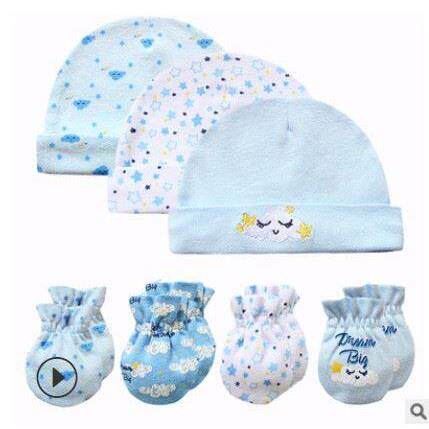 Baby Hat and Mittens Girl Boy Cap Socks Comfy Infant Hat &