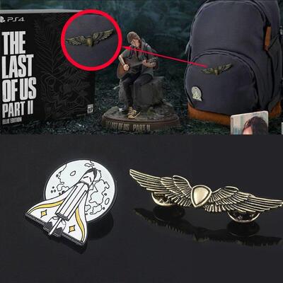 The Last Of Us Part 2 Ellie Backpack Pins Brooch Shield Wing