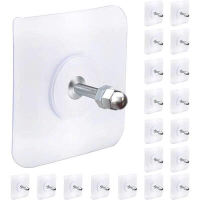 2-10Pcs Screw Wall Hooks Self Adhesive Hangers Seamless Nail