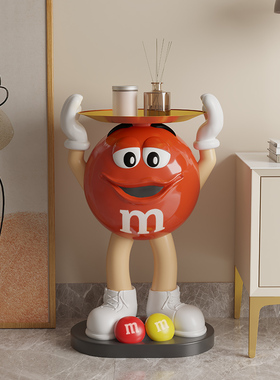 网红mm豆人创意大型客厅电视柜沙发旁边落地置物架家居装饰品摆件