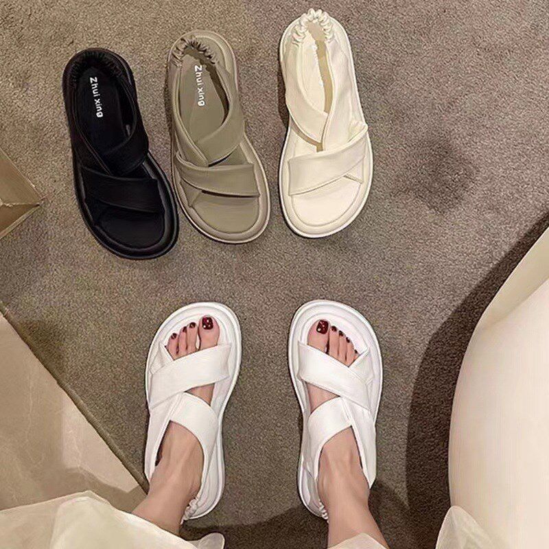 仙女风凉鞋女夏季2024新款厚底A孕妇大码休闲软底舒适学院风凉拖