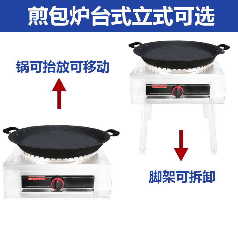 水煎包专用锅生煎包锅贴煎包炉商用燃气摆摊烤饼烙饼锅煎饺煎饼机图片