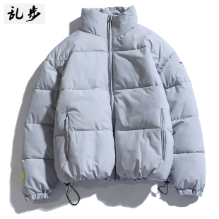 棉衣男士外套冬短款面包服潮流纯色羽绒棉服日系简约立领棉袄上衣