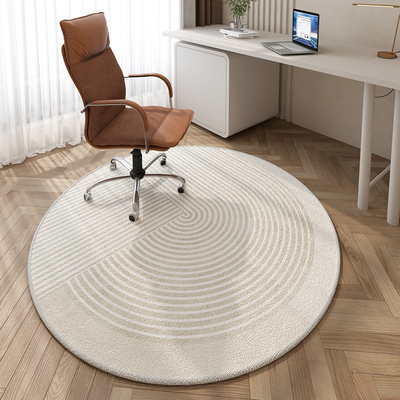 圆形地毯电脑椅转椅垫客厅卧室书房侘寂风椅子电竞化妆学习椅地垫