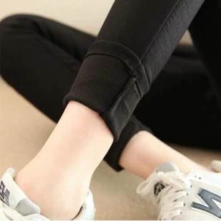 子 高腰显瘦小脚铅笔魔术紧身加绒加厚裤 黑色打底裤 女外穿春秋薄款