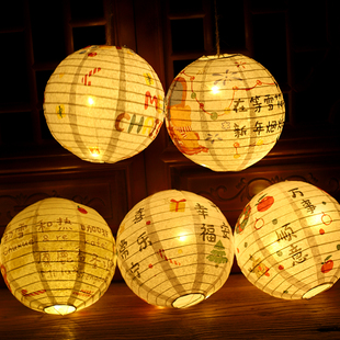 圣诞节装饰灯笼节日派对场景布置纸质灯笼圣诞老人装饰挂件挂饰