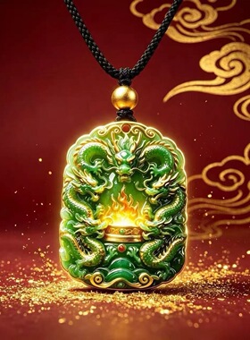 【御火神龙】古法彩绘金属吊坠立体浮雕高档挂坠传承国风项链饰品