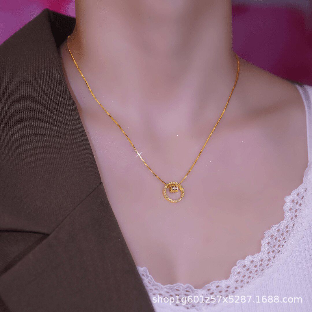 日韩简约圆环小蛮腰项链女轻奢小众设计感时来运转锁骨链颈链配饰