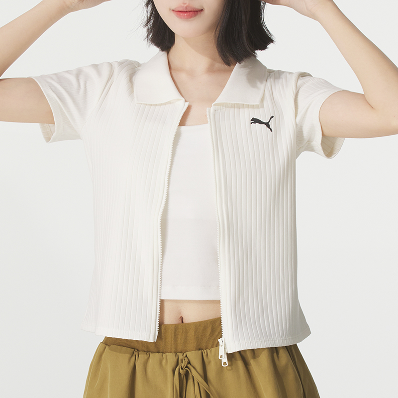 PUMA彪马polo衫短袖女装2025秋冬新款运动服圆领上衣宽松透气半袖