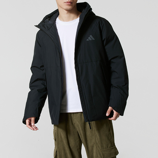 阿迪达斯羽绒服男装25冬季新款保暖连帽运动服加厚羽绒外套KQ5505