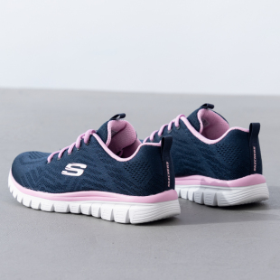 斯凯奇女鞋妈妈鞋冬季新款粉色运动鞋软底老人鞋女款休闲鞋跑步鞋