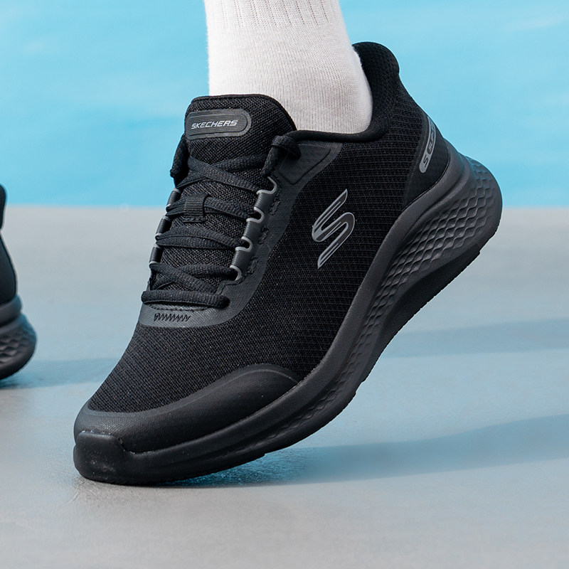 斯凯奇休闲鞋男鞋春季新款透气网面鞋轻便软底跑步鞋缓震运动鞋