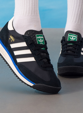 阿迪达斯三叶草男鞋女鞋黑色SL 72运动鞋复古德训鞋T头鞋休闲鞋