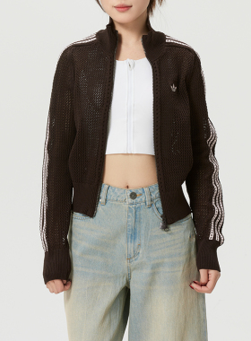 adidas阿迪达斯女装针织夹克外套2026春运动服休闲开衫 KE0202