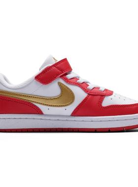 NIKE耐克儿童鞋红色休闲鞋26新年款红色拜年鞋运动板鞋DV5457-137