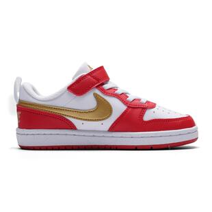 NIKE耐克儿童鞋板鞋马年新年款红色运动鞋COURT魔术贴休闲鞋