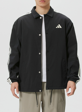 Adidas阿迪达斯男装梭织跑步夹克26春新款运动休闲立领外套KR2499