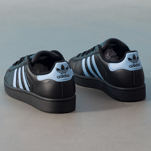 阿迪达斯正品三叶草女鞋男鞋SUPERSTAR II W贝壳头板鞋蓝黑休闲鞋