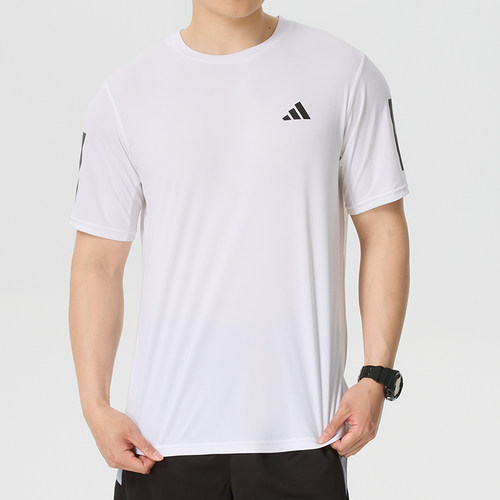 阿迪达斯（adidas）男短袖 2026夏季新款三条纹CLIMACOOL清风面料