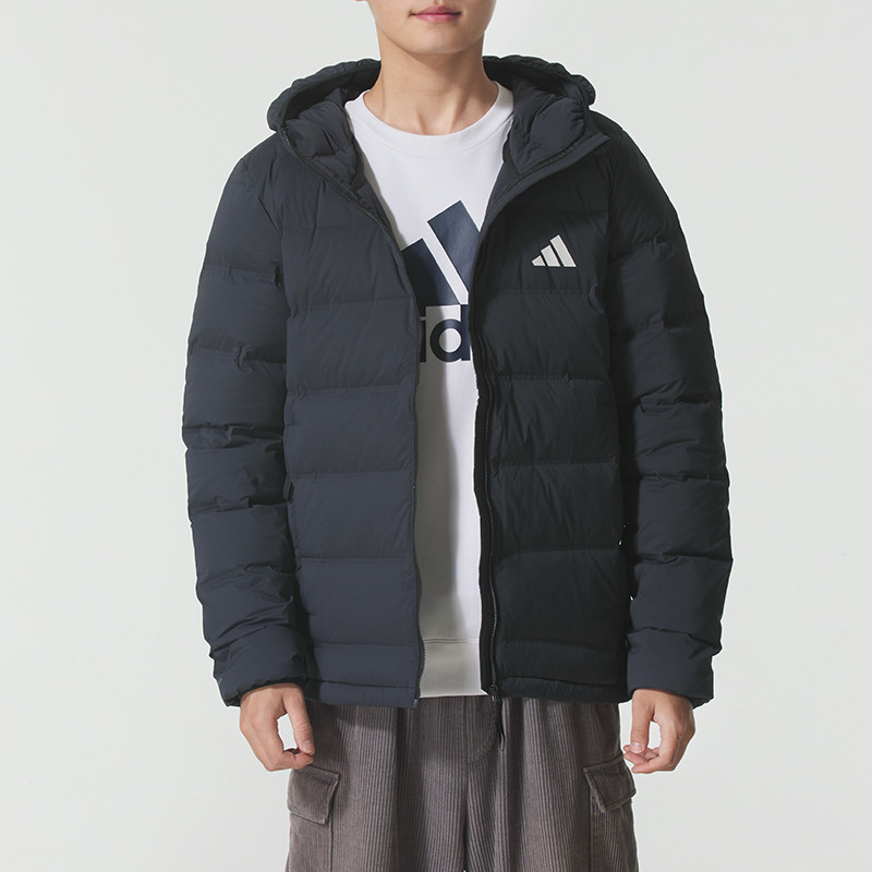 阿迪达斯羽绒服男冬季新款运动服男士正品连帽保暖鸭绒外套KH3993