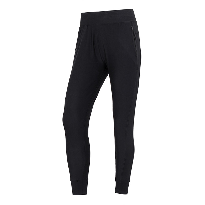 安德玛UA黑色针织长裤女子冬季新款跑步修身运动裤训练健身束脚裤