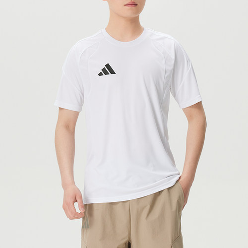 阿迪达斯男装运动服2026夏季款足球短袖T恤CLIMACOOL速干比赛球衣