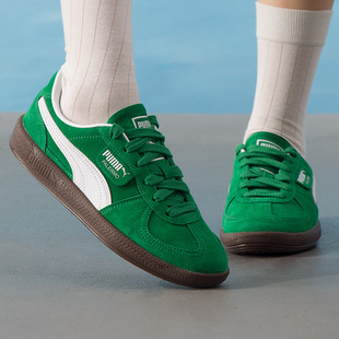PUMA彪马绿色板鞋秋季新款德训鞋低帮香菜休闲鞋轻便薄底鞋子