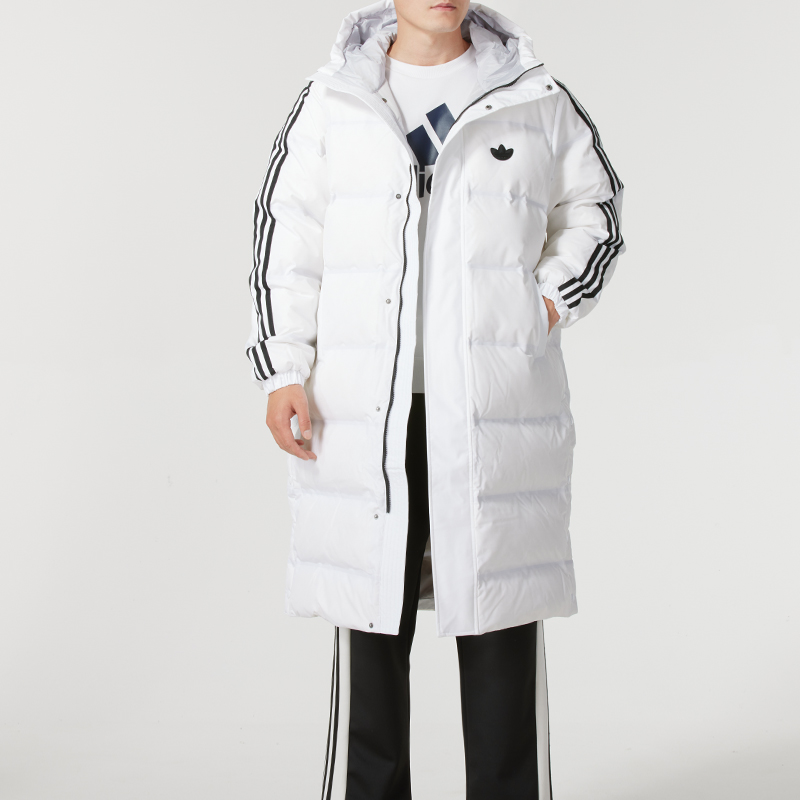 官方正品阿迪达斯三叶草羽绒服男装女装冬季新款情侣长款加厚外套