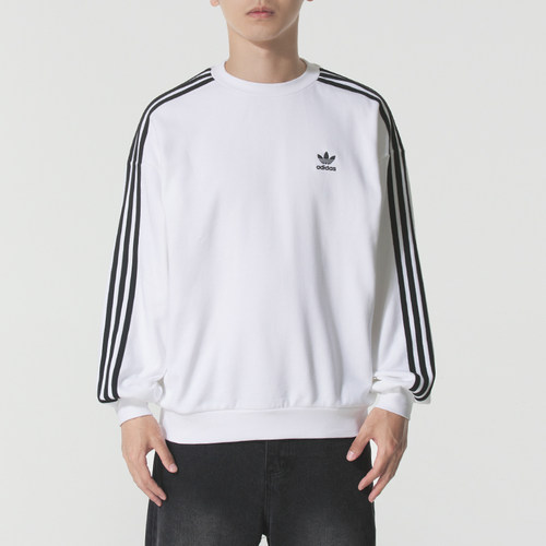 Adidas阿迪三叶草男装2025秋季新款休闲套头衫舒适圆领卫衣KD1834