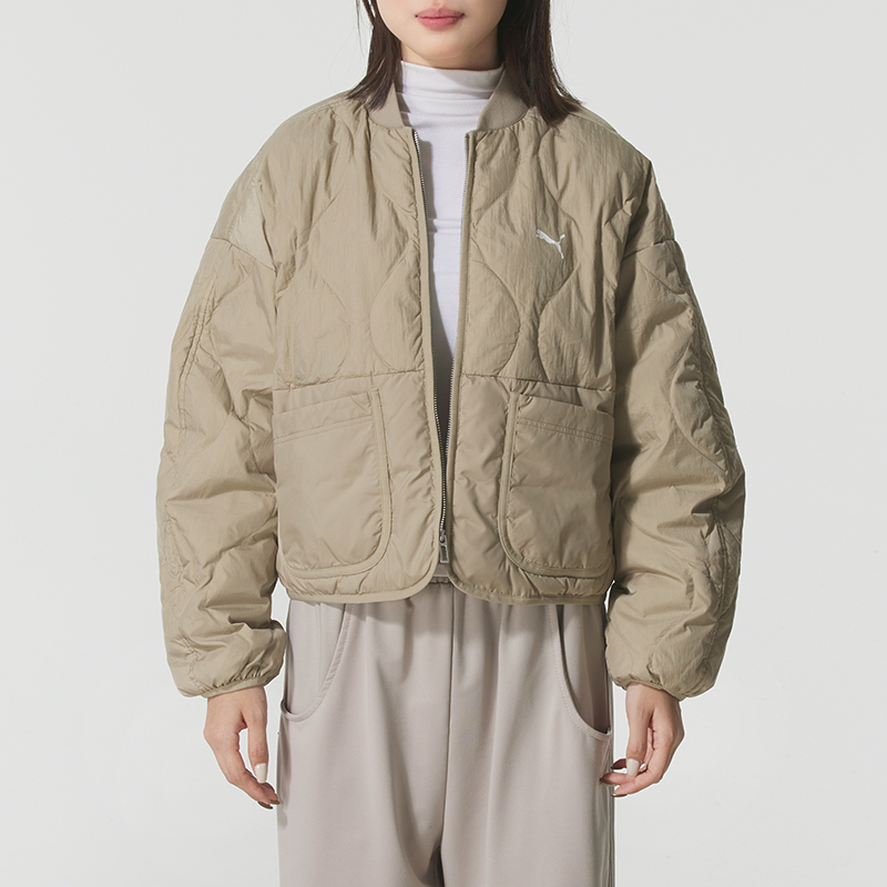 PUMA彪马羽绒服女装2025秋季新款宽松训练防风棒球服羽绒保暖外套