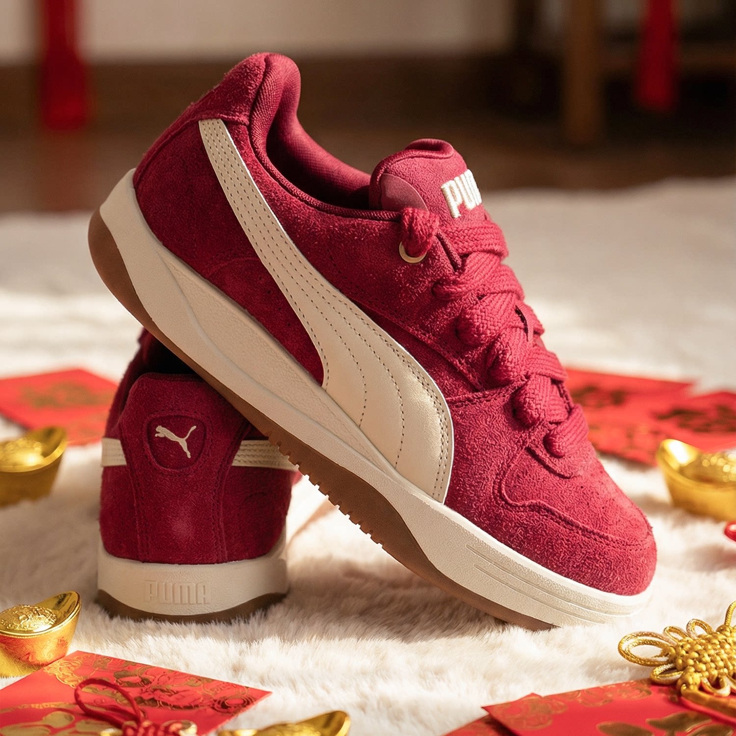 PUMA彪马红色板鞋女款新年款冬季新款休闲鞋子官方正品时尚运动鞋