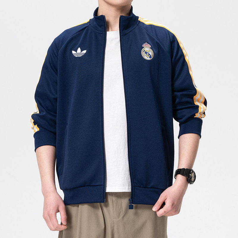 阿迪达斯（adidas）男装 2026新款春季运动服足球训练立领夹克时