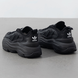 运动鞋 阿迪达斯三叶草女鞋 黑色网面休闲鞋 厚底老爹鞋 OZGAIA W时尚