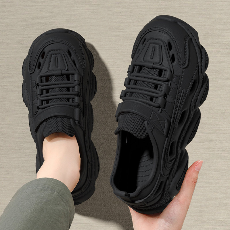 开车洞洞鞋男款夏季外穿踩屎感2024新款厚底防滑不臭脚透气凉拖鞋
