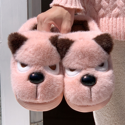 卡通毛绒拖鞋+可爱小狗+居家保暖