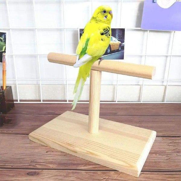 Reliable Wood Wood Bird Parrot Training Spin Perch Polished